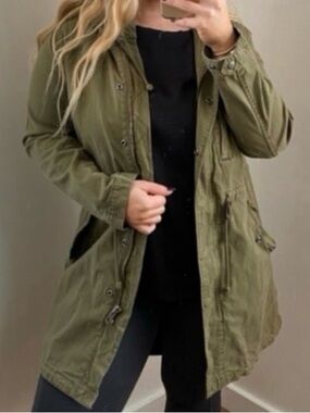 BDG Olive Green Utility Jacket with Drawstring Waist